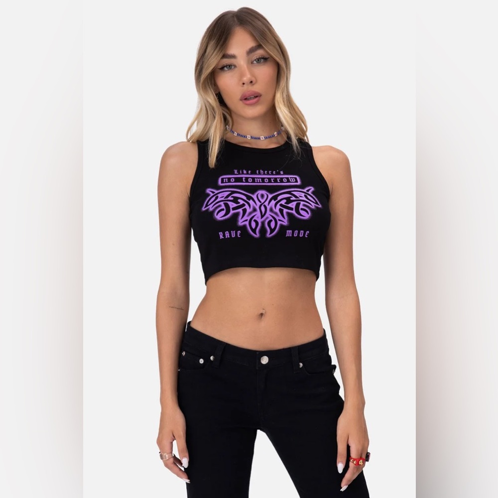 Adika Black and Purple Crop top!